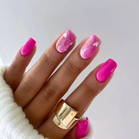 Chic Short Square Acrylic Nails Summer Pink Designs to Adore