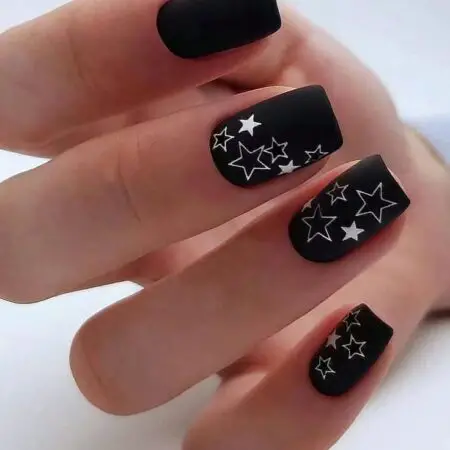 25 Adorable Black Short Square Acrylic Nail Summer Designs