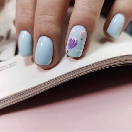 18 Stunning Blue Short Summer Nail Ideas for a Bright Summer Look
